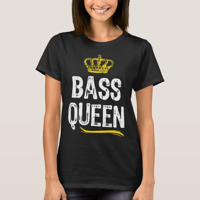 Camiseta Bass Guitar Queen Women Girls Player  Cool Cute (Frente)