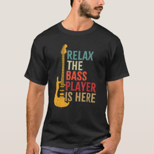 Camiseta Bass Guitar Retro Relaxa Jogador De Bass Está Aqui