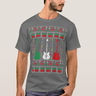 Camiseta Bass Guitar Ugly Christmas Sweater Guitarra Player