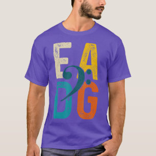 Camiseta Bass Player Vintage EADG Double Bass Clef Bassistf