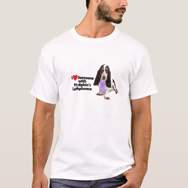 Camiseta Basset - consciência de Hodgkins (Frente)
