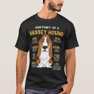 Camiseta Basset Hound Anatomy Engraçado Cachorro Mãe Pai