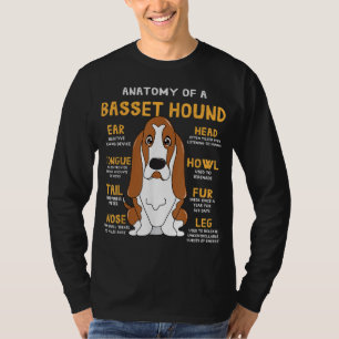 Camiseta Basset Hound Anatomy Engraçado Cachorro Mãe Pai Bo