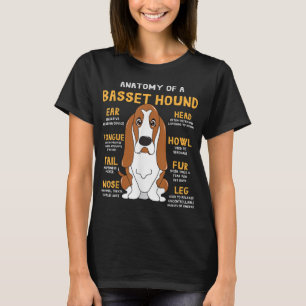 Camiseta Basset Hound Anatomy Engraçado Cachorro Mãe Pai Bo