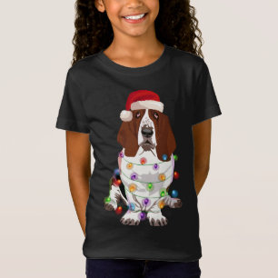 Camiseta Basset Hound Christmas Lights Xmas Dog Lover