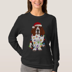 Camiseta Basset Hound Christmas Lights Xmas Dog Lover