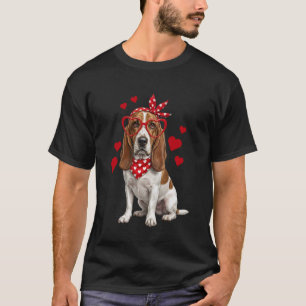 Camiseta Basset Hound Dia dos Namorados Amante Cachorro Cor