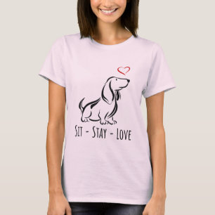 Camiseta Basset Hound do Sit-Stay-Love