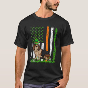 Camiseta Basset Hound Dog Dia de São Patrício Irish America