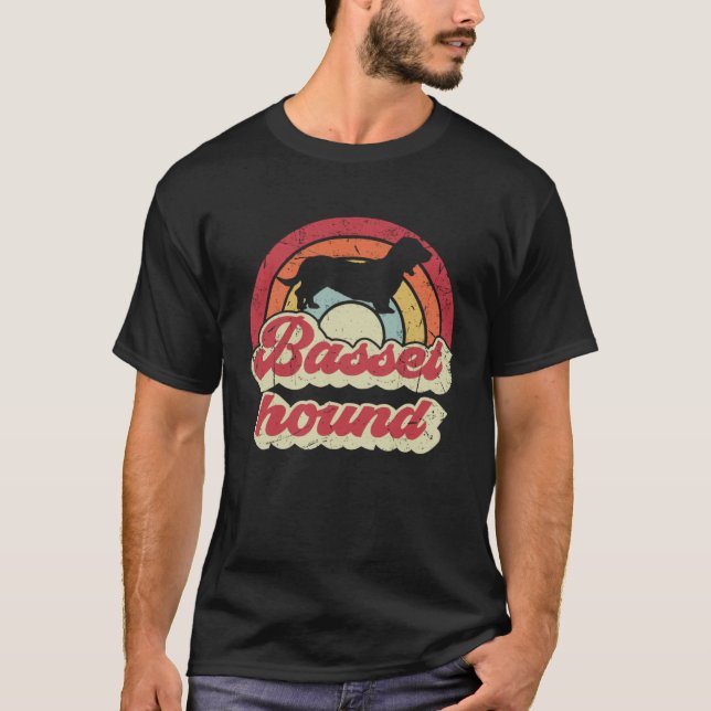 Camiseta Basset Hound Dog  For Men Women Basset Hound Vinta (Frente)