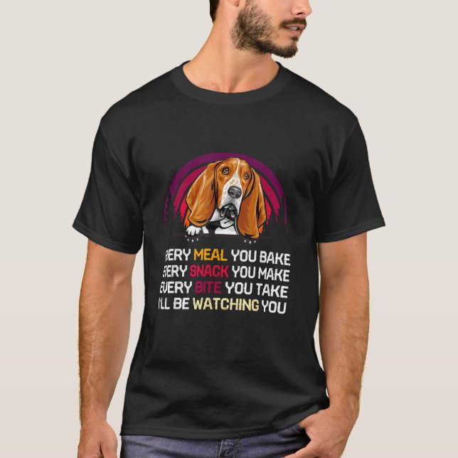 Camiseta Basset Hound Dog I ll Be Watching You  Father s Da (Frente)