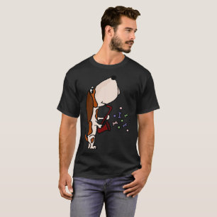 Camiseta Basset Hound engraçado que joga a arte do saxofon