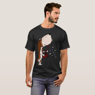 Camiseta Basset Hound engraçado que joga a arte do saxofone