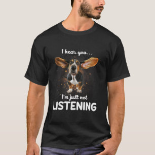 Camiseta basset hound eu ouço você não escutar