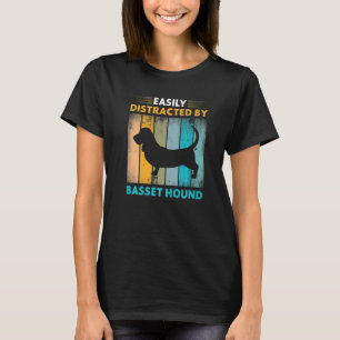 Camiseta Basset Hound facilmente distraído por cães