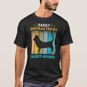 Camiseta Basset Hound facilmente distraído por cães