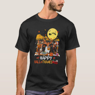 Camiseta Basset Hound Feliz Hallothanksmas Dia das Bruxas D