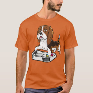 Camiseta Basset Hound Gamepad Kawaii