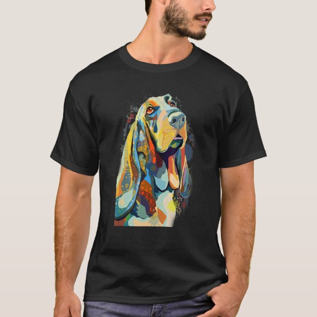 Camiseta Basset Hound Looking Into Your Eyes Splash Art (Frente)
