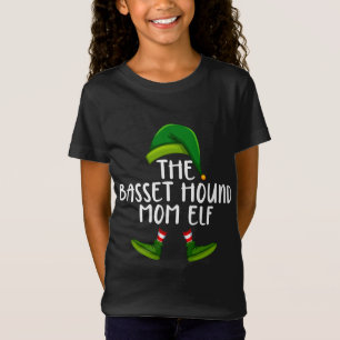 Camiseta Basset Hound Mãe Cachorro Elf Engraçado Natal Paja