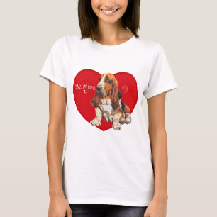 Camiseta Basset Hound no Dia dos Namorados