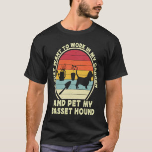 Camiseta Basset Hound Para Jardinagem Para Homens Mulheres