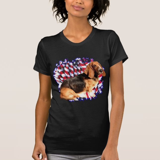 Camiseta Basset Hound Patriot (Frente)