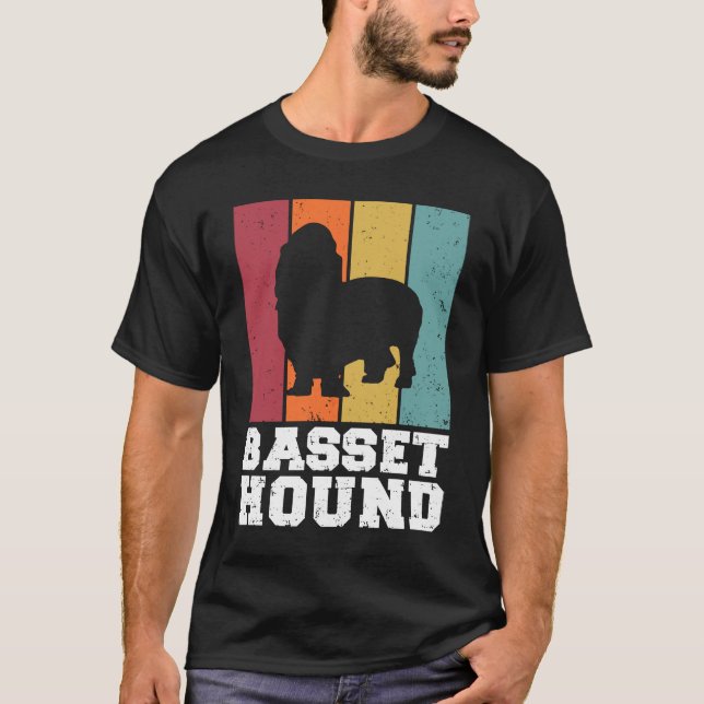 Camiseta Basset Hound Vintage  1 (Frente)