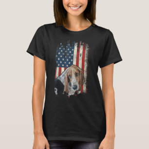 Camiseta Basset Incomodado Bandeira Americana Patriótica Do