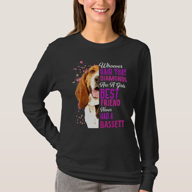 Camiseta Bassett Hounds É Uma Menina Melhor Amiga Cachorro  (Frente)