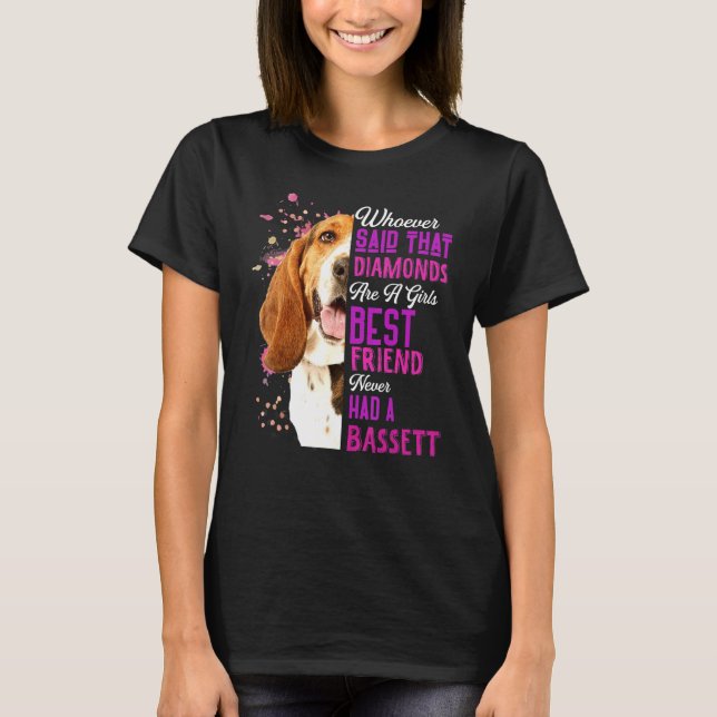 Camiseta Bassett Hounds É Uma Menina Melhor Amiga Cachorro  (Frente)