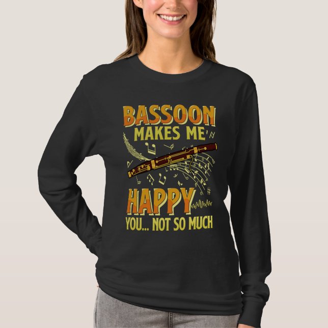 Camiseta Bassoon Bassoonist Instrument Woodwind Player  2 (Frente)