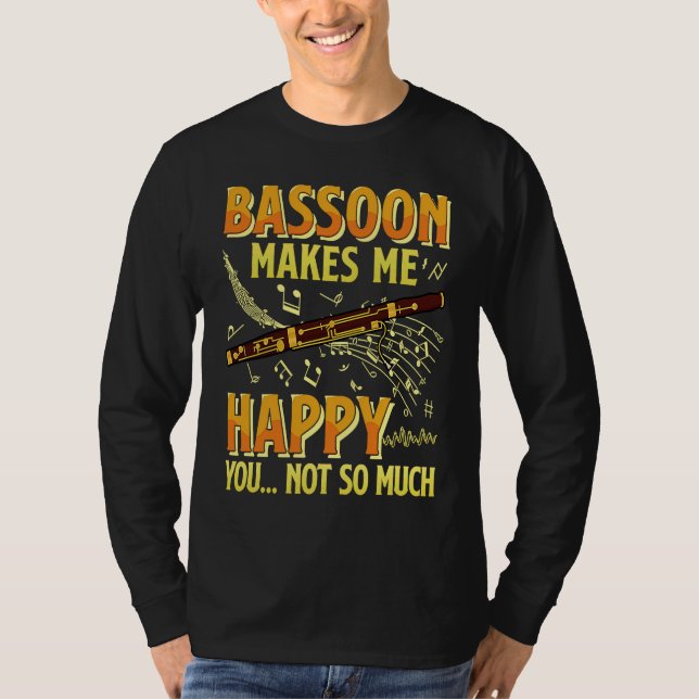 Camiseta Bassoon Bassoonist Instrument Woodwind Player  2 (Frente)