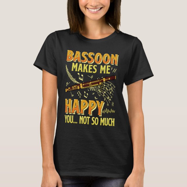 Camiseta Bassoon Bassoonist Instrument Woodwind Player  2 (Frente)