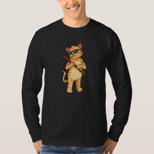 Camiseta Bassoon Cat Music Women Jazz Música Cat Bassoon