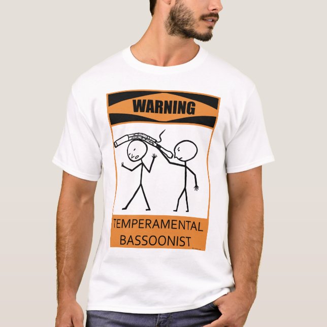 Camiseta Bassoonist Temperamental de advertência (Frente)