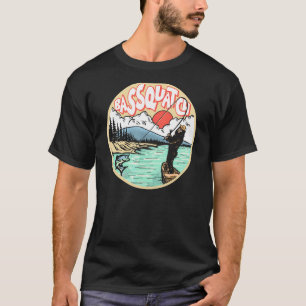 Camiseta Bassquatch! Divertido Bigfoot de Pesca de Robalo n