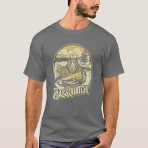 Camiseta Bassquatch! Pescador Sasquatch Engraçado