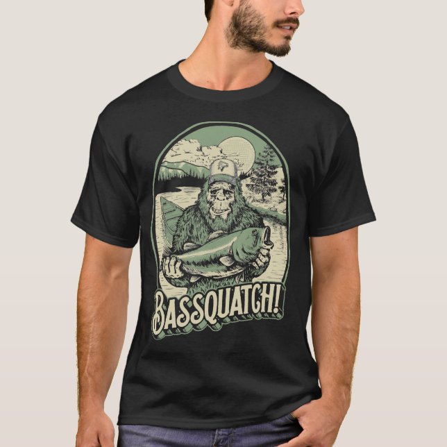 Camiseta Bassquatch! Sasquatch &amp Engraçado; Fis de Bass (Frente)
