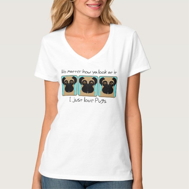 Camiseta Basta Amar Pugs Citar Engraçado Tejo (Frente)