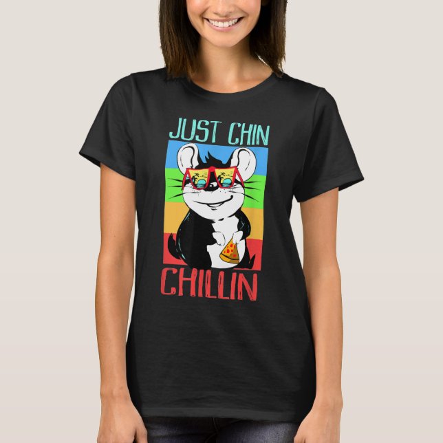Camiseta Basta Chin Chillin Com A Chinchilla Refrigerada (Frente)
