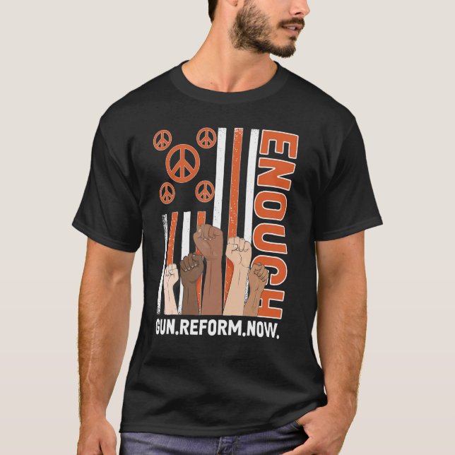 Camiseta Basta de violência contra as armas, sem armas cont (Frente)