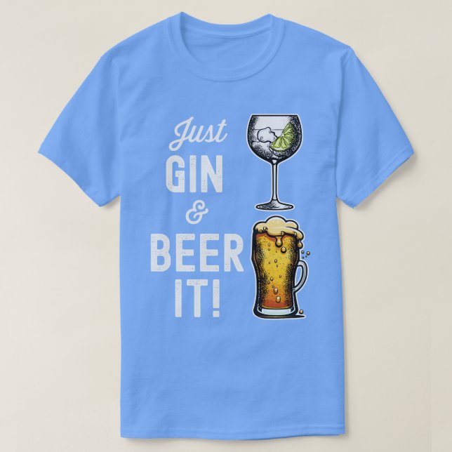 Camiseta Basta Gin e Beer, é engraçado design (Frente do Design)