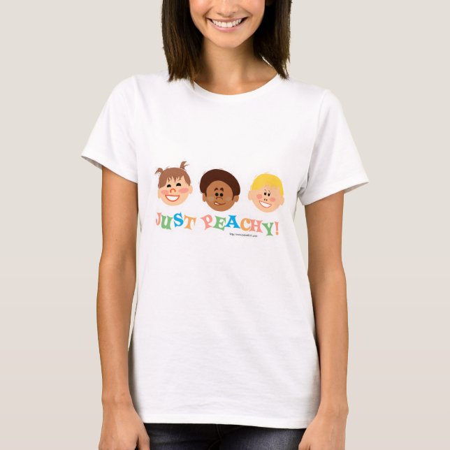 Camiseta Basta Peachy Retro Kid Art Nostalgy Fun Design (Frente)