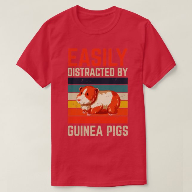 Camiseta Bastante Distraído Por Suínos Guiné (Frente do Design)