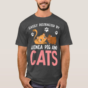 Camiseta Bastante Distraído Por Suínos-Guineenses E Gatos-M