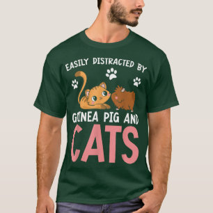 Camiseta Bastante Distraído Por Suínos-Guineenses E Gatos-M