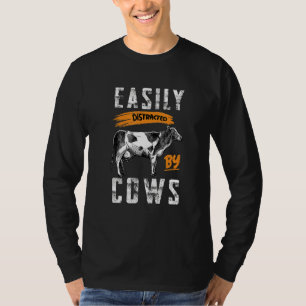 Camiseta Bastante Distraído Por Vacas Engraçadas