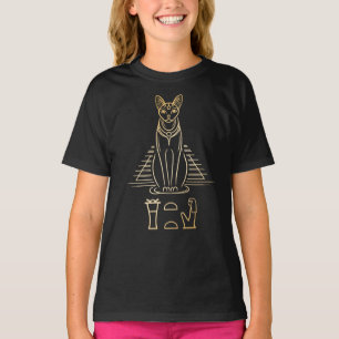Camiseta Bastet com nome em hieroglifos e na Pirâmide do Eg