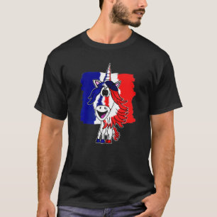 Camiseta Bastilha Day Happy 14 julho Unicorn Bandeira Franc